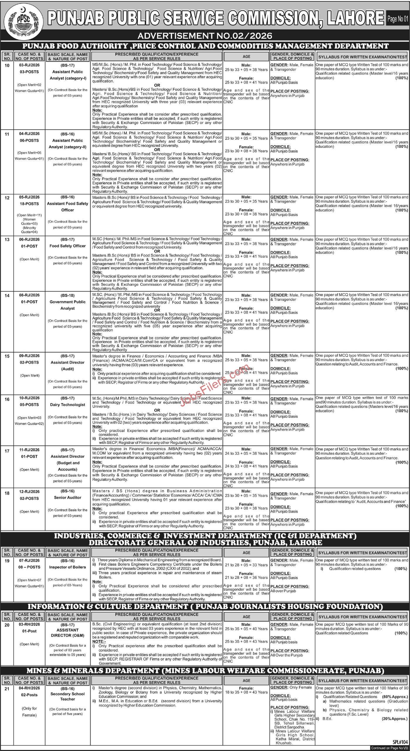 PPSC Jobs 2026 Advertisement No 2/2026